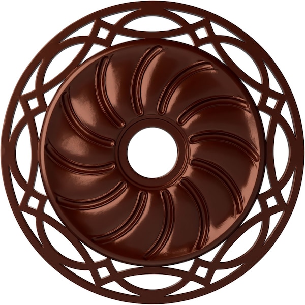 Ekena Millwork Loera Ceiling Medallion (Fits Canopies up to 6 1/4"), 26 5/8"OD x 4 1/2"ID x 1 3/8"P, Antique Copper CM26LOACS - main